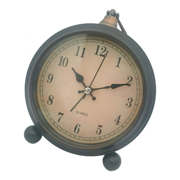 Quiet Movements Antique Alarm Clock Night Light Function Battery Operated Home Decors