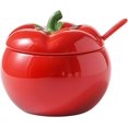 thumbnail image 1 of YISITIAN Tomato Ceramic Sugar Bowl with Lid and Spoon, Red Spice Jar for Salt Pepper Storage on Kitchen Countertop, Decorative Vegetable Themed Container for Dining Table AZ1014-4605, 1 of 7