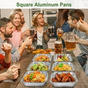 Treamon Square Aluminum Pans, Disposable Tin Foil Pans, 8*8 30 Count