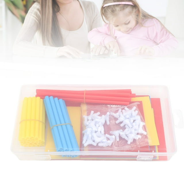 Geometric Building Toy, Multi Vibrant Colors Building Stick Blocks Interactive Educational Portable for Family Classroom