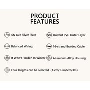 16-Strand 4.4mm to 3.5mm 6N OCC Balanced Cable 4ft Compatible with ATH-MSR7 AR2 AR3 AR5 SR5 SR3 AR3BT AR5BT SR5BT WS1100