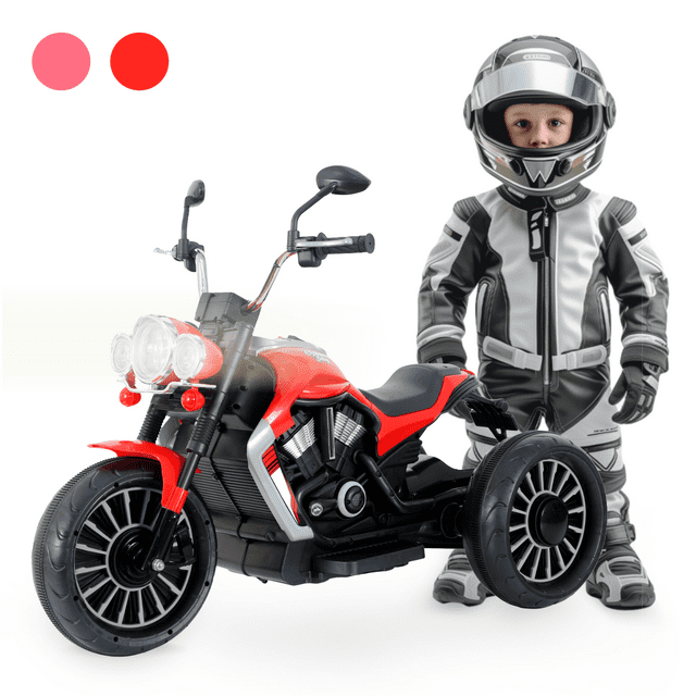 Carro Montable electrónico MOBILIBABY para niños y niñas de 2 a 5 años Moto eléctrica con Batería Recargable Luces y Sonido Radio Bluetooth USB