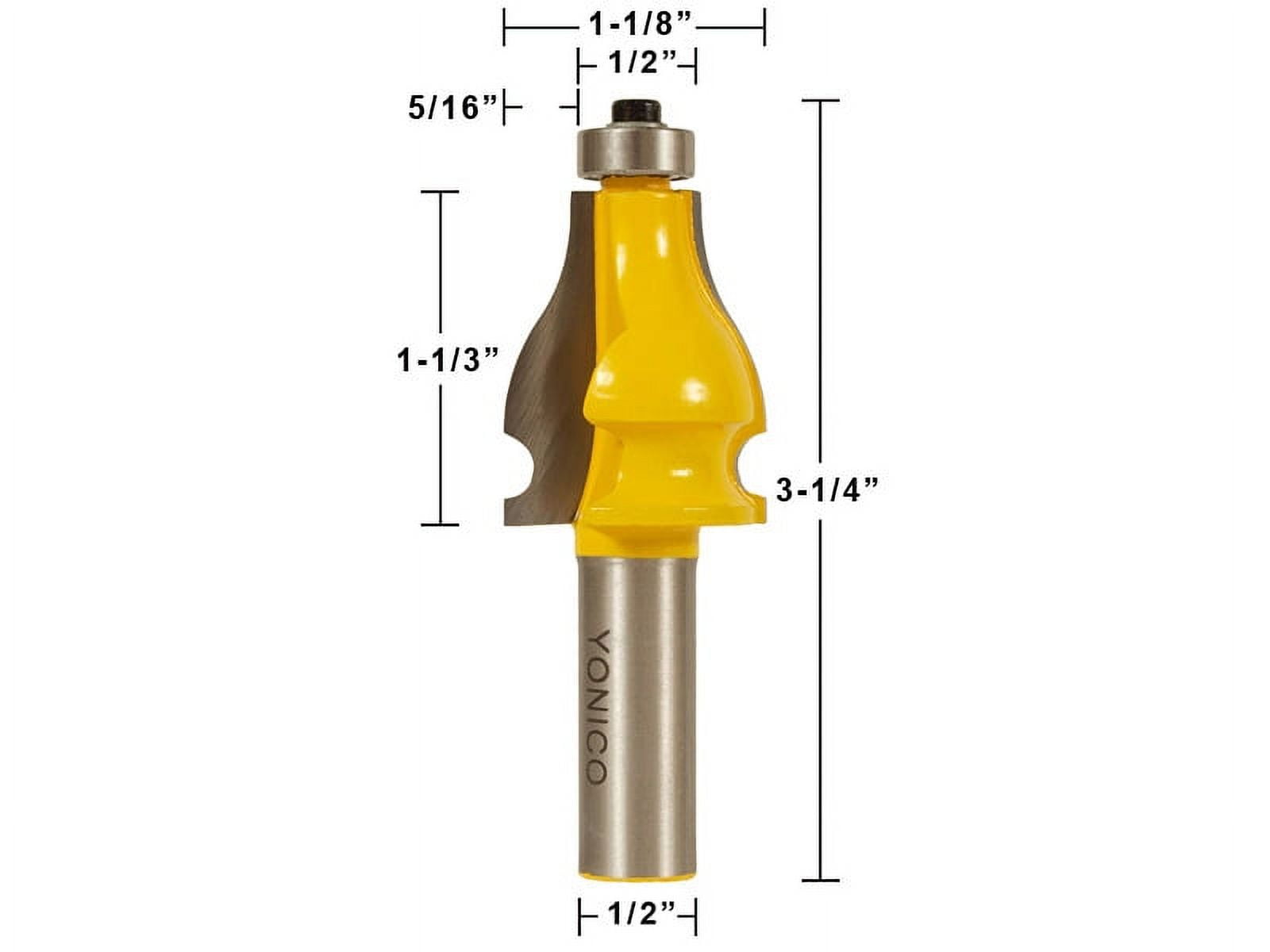 Yonico 2 Bit Handrail Router Bit Set - Wavy/Bead - 1/2" Shank 18229