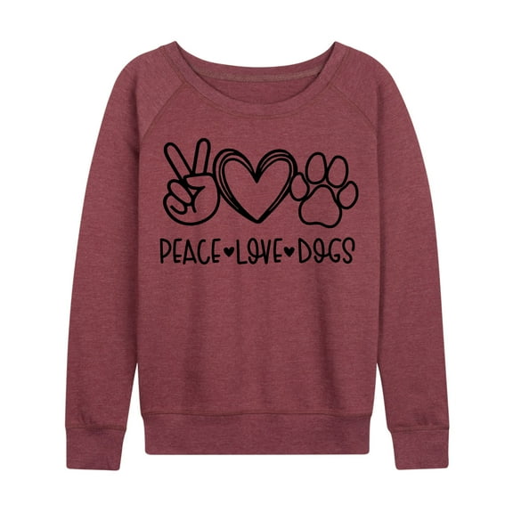 Instant Message - Peace Love Dogs - Women's Lightweight French Terry Long Sleeve Shirt