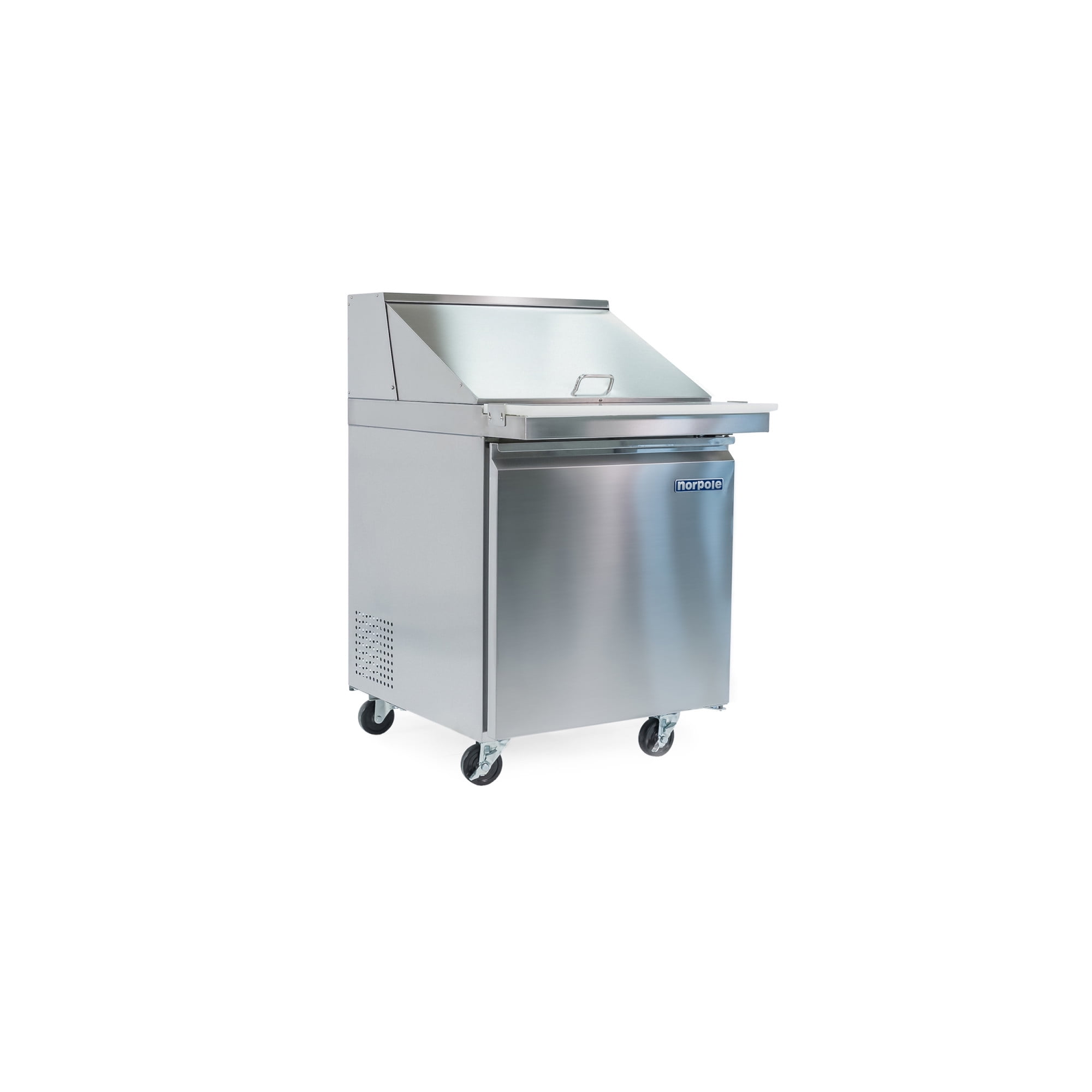 Norpole 6 cu. ft. Single Door Mega Top Prep Table Commercial Refrigerator in Stainless Steel in Stainless Steel
