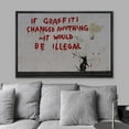 thumbnail image 3 of wall26 Framed Canvas Print Wall Art Banksy Graffiti Changed Anything with Rat Graffiti &amp; Street Art Pop Culture Illustrations Pop Art Bohemian Dark for Living Room, Bedroom, Office - 24"x36&, 3 of 5