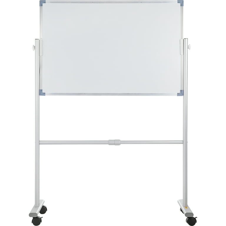 CALENBO White Board Dry Erase Board with Stand 36 X 24, Mobile Whiteboard  with Stands, Double-Sided & Height Adjustable Rolling Magnetic Whiteboard