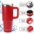 thumbnail image 4 of AQUAPHILE Insulated Tumbler with Leak-proof Lid and Straw, 30 oz Insulated Stainless Steel Coffee Mug with Handle, Travel Coffee Mug，Red, 4 of 7