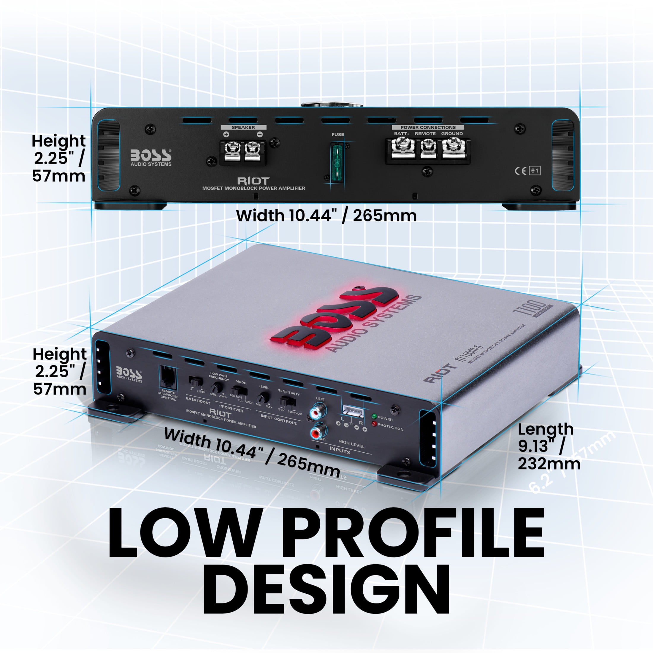 BOSS Audio Systems R1100M-S 1100 W Mono Car Amplifier