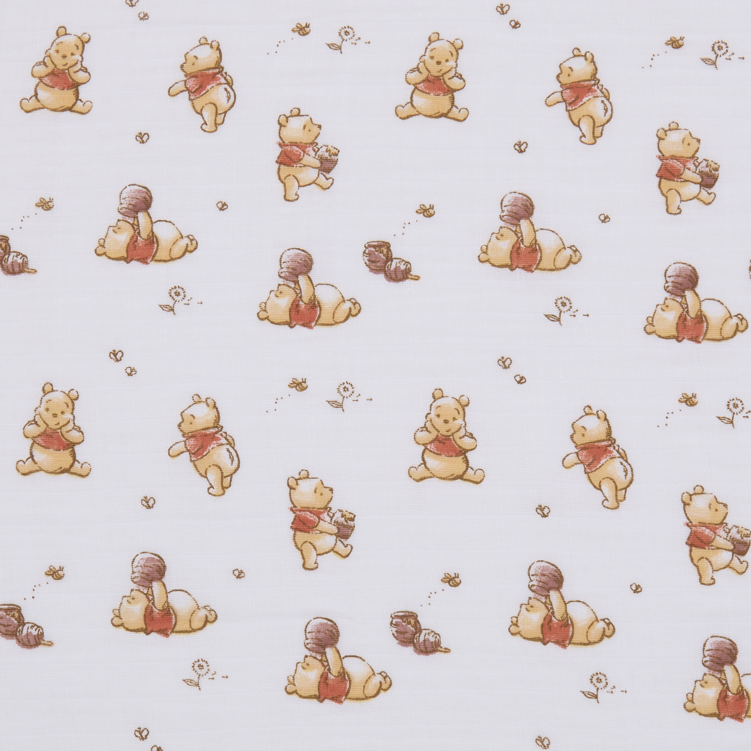 Disney Winnie the Pooh Ivory Cotton Muslin Swaddle Baby Blanket (2 count)