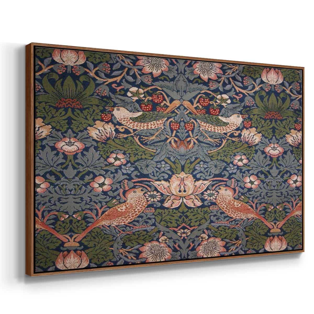Vintage Abstract Print-LVIII Framed in Walnut Wood Gallery Wrapped Canvas 25 in. x 37 in.