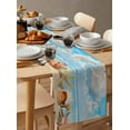 thumbnail image 6 of Table Runner Dresser Scarves 60 Inch Long,Summer Ocean Beach Sea Shell Linen Dining Table Runners Coastal Marine Conch Blue Sky Tabletop Scarf for Wedding Holiday Party Kitchen, 6 of 9