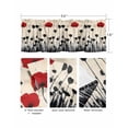 thumbnail image 3 of Spring Red Black Floral Curtain Valance for Windows/Living Room/Kitchen/Bathroom/Café, Short Rod Pocket Tier Curtain Window Treatment Panel Modern Oil Painting Flowers Topper Curtain 42''x18'', 3 of 6