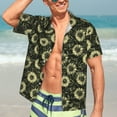 thumbnail image 5 of Lsque Sunflowers pattern Hawaiian Shirt for Men, Unisex Summer Beach Casual Short Sleeve Button Down Shirts-3X-Large, 5 of 9