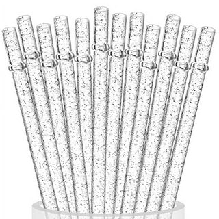 ALINK 10 Pack Pink Replacement Straws for Stanley 40 oz 30 oz Tumbler, 12  in Long Reusable Plastic Glitter Straws for Stanley Cup Accessories, Half