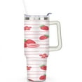 thumbnail image 2 of Strawberry 40 Oz Tumbler with Handle Lid and Straw, Stainless Steel Double Walled Vacuum Insulated Cup, Cute Anniversary Wedding Birthday Gifts Tumbler for Women Men Friends Outdoor Indoor, 2 of 7