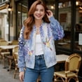 thumbnail image 2 of DISNIMO Hummingbird Flower Printed Sweatshirts for Women Trendy Outwear Long Sleeve Jackets Fall Winter Clothes, 3XL, 2 of 7