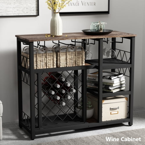 Winsome Ancona Wine Cabinet with Glass Rack 