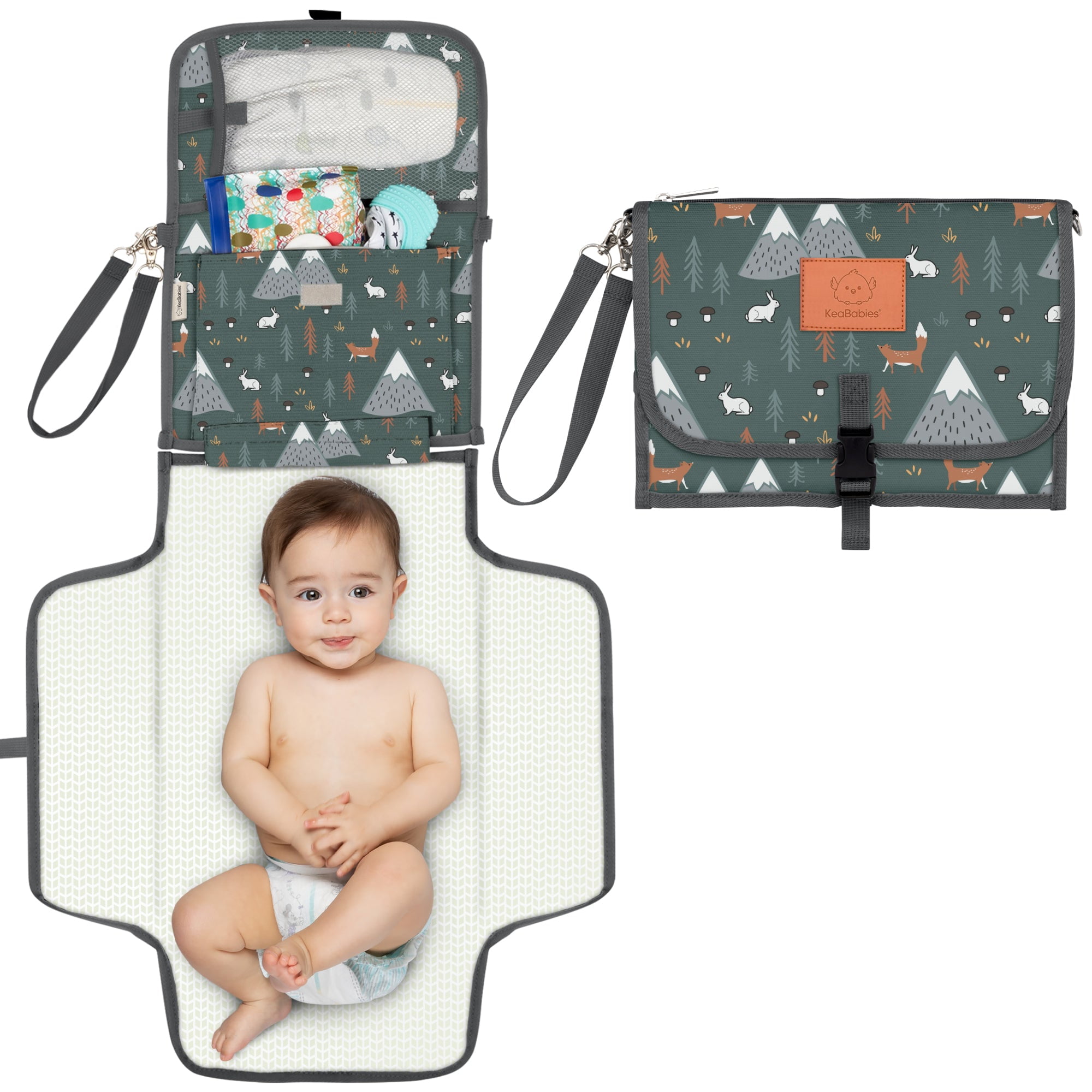 KeaBabies Ezee Portable Diaper Changing Pad, Diaper Clutch, Foldable