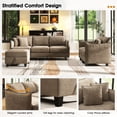 thumbnail image 5 of BedLuxury Sectional Sofa Sets with Movable Storage Ottoman, Cloud Couch Seats 6, Living Room Furniture Sets, Chenille Brown, 5 of 12