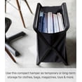 thumbnail image 3 of Yamazaki Home Folding Storage Bin, Black, Steel, 8.5 gallon, 32 liters, Supports 22 pounds, Collapsible, Handles, No Assembly, 3 of 7