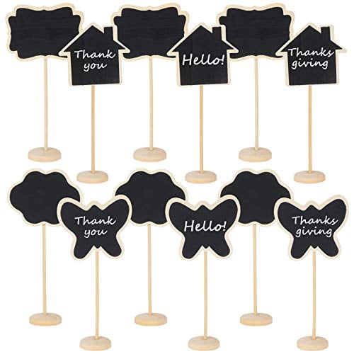 JiaUfmi Chalkboard Labels Mini Chalkboards Signs, 12 Pack Small