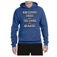thumbnail image 2 of Wild Bobby, Awesome Dads Tattoos and Beards, Father's Day, Unisex Graphic Hoodie Sweatshirt, Vintage Heather Blue, Small, 2 of 3