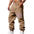 thumbnail image 3 of Sentmoon Sweat Pants for Mens Men's Sweatpants Men Solid-Color Casual Loose Sports Texture Work Pants Drawstring Pockets Elastic Waistband Long Pants for Everyday Wear and Comfortable Khaki M, 3 of 9