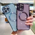 thumbnail image 3 of Electroplated Glitter Super Strong Magnetic Hard Hole Phone Case Suitable For IPhone15Promax/14Pro/13/12Promax/12Pro/11Promax/11 Protective Case, 3 of 5