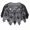 thumbnail image 2 of Evening Shawl with Sequin Trim, Women's Formal Party Wrap for Wedding & Banquet,one size fits all,black, 2 of 13