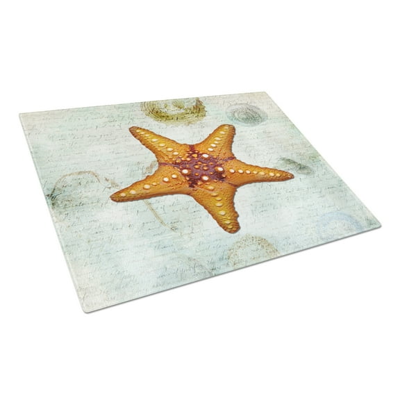 Caroline's Treasures Starfish Glass Cutting Board Large