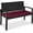 Burgundy/Black, variant on WSWJY Outdoor Bench 2-Person Wicker Garden Patio Benches Seating Furniture for Backyard, Porch w/Seat Cushion, 700lb Capacity - Midnight Green/Brown