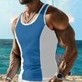 thumbnail image 2 of uikmnh Tank Tops Men European and Color Blocking Fitness Sports Men'S Casual Fashion foreign Trade Comfortable Loose Trendy Vest Mens Tank Tops Summer Size：S, 2 of 5