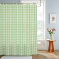 thumbnail image 4 of Shower Curtains for Bathroom, Sage Green Waterproof Fabric Shower Curtain, Grid Checkered Plaid Gingham Lattice Trellis Decorative Bathroom Curtain for Bathtub, 36"x72", No Hooks Included, 4 of 9