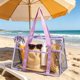 thumbnail image 5 of Bolso de Playa Transparente E Impermeable – Bolso Grande Tipo Gelatina con Cremallera, Bolsa de Piscina a Prueba de Arena para Mujer, Artículos Esenciales de Viaje para Vacaciones, Cruceros, Natación, 5 of 6
