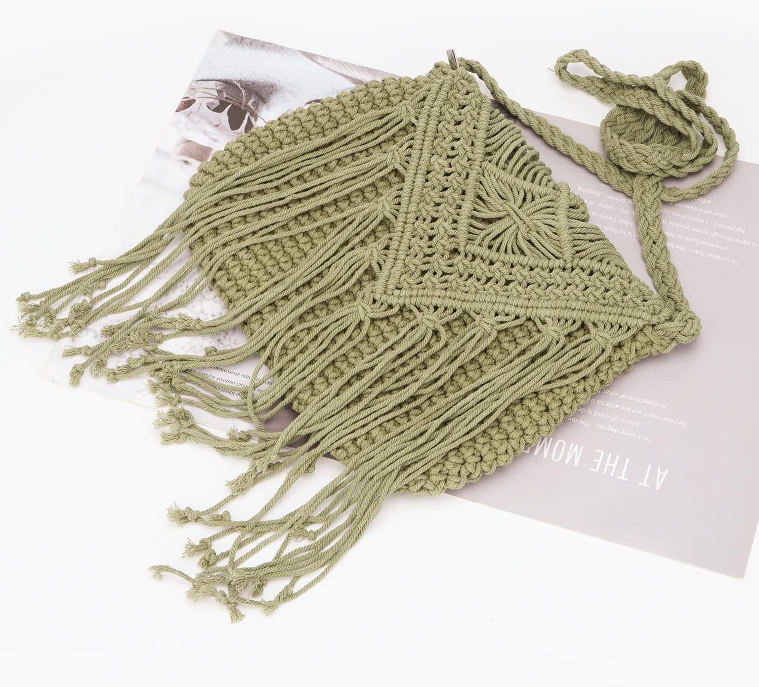 Retro Crochet Crossbody Shoulder Bag for Women Woven Fringe hobo bags Summer Beach Handmade Purse