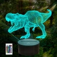 thumbnail image 1 of YSITIAN Dinosaur Night Lights for Kids, Dinosaur 3D LED Illusion Lamp with Remote Control 16 Colors Change Andy Timer for Children Bedroom Decoration E1116-474, 1 of 7