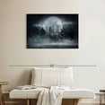 thumbnail image 2 of Elephant Stock Dark Forest Moonlight Wall Art - Horizontal Canvas Wall Art - Living Room Wall Decor - Gothic Canvas - Black And Gray Decor - 36" x 24", 2 of 8