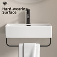 thumbnail image 3 of 20.08x14.18 Inch Wall Mounted Vessel Sink, White Ceramic Bathroom Sink With Integrated Towel Rack, Faucet Hole, Without Faucet & Drain, Compact, 3 of 6