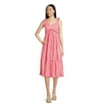 thumbnail image 2 of Time and Tru Women's V-Neck Tie Strap Midi Dress, 2 of 5