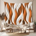 thumbnail image 2 of Burnt Orange White Moire Tapestry for Bedroom Wall Hanging Tapestry, Modern Abstract Art Ceiling Backdrop Tapestries Poster Blanket Wall Decor for Teens Room Living Room Dorm 59" x 79", 2 of 8