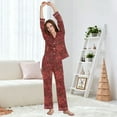 thumbnail image 5 of joogoo Pajamas Set for Women Red Rose Flower Long Sleeve Pjs Loungewear L, 5 of 7