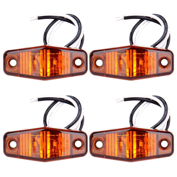 cciyu 4x 2.5" Oval Trailer Led Side Marker Lights Amber Len Amber Light FUniversal 2 LED Light Truck Boat Trailer Sealed Mini Trailer Clearance Identification Lights Amber Len Amber Light