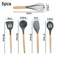 thumbnail image 2 of Juego de utensilios de cocina de silicona antiadherentes, herramientas de cocina con mango de madera, libres de BPA y resistentes al calor, diseño ergonómico para una amplia variedad de aplicaciones, 2 of 5