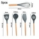 thumbnail image 2 of Juego de utensilios de cocina de silicona antiadherente, herramientas de cocina con mango de madera, silicona resistente al calor y de grado alimenticio, sin BPA, 2 of 5