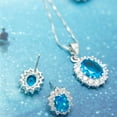 thumbnail image 2 of 3Pcs/Set Oval Faux Gem Full Rhinestone Charm Earrings Necklace Ring Lady Jewelry, 2 of 8