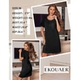 thumbnail image 3 of Ekouaer Ladies Sleepwear Short Sleeve Casual Night Shirt Stretchy Viscose Sleep Dress with Pocket Loungewear, 3 of 6