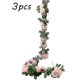 thumbnail image 2 of 3 piezas de vid de flores artificiales de 2 m, guirnalda de flores artificiales de peonía rosa de seda para colgar al aire libre para decoración de bodas o jardín al aire libre--Hy, 2 of 4