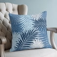 thumbnail image 4 of Pillow Covers 24x24 Set of 2, Navy Blue Palm Leaves Throw Pillow Covers Decorative Couch Cushion Cover, Summer Botanical Tropical Leaf Microfiber Soft Square Pillowcases for Bedroom Living Room Sofa, 4 of 9