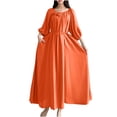 thumbnail image 4 of STETMN Plus Size Summer Holiday Dress for Women Half Sleeve Solid Loose Dresses Pleated Beach Sundress, 4 of 6
